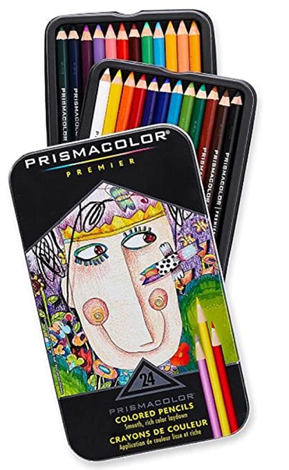 Prismacolor Premier Soft Core Colored Pencil, Set of 24 Assorted Colors (3597T)