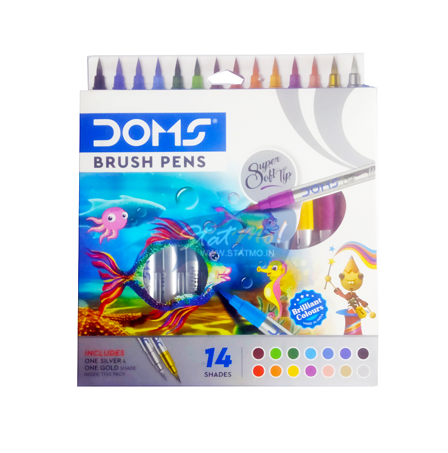 Doms Soft Tip Multicolour Brush Pens For Better Water Colour Effect(14 Pcs )