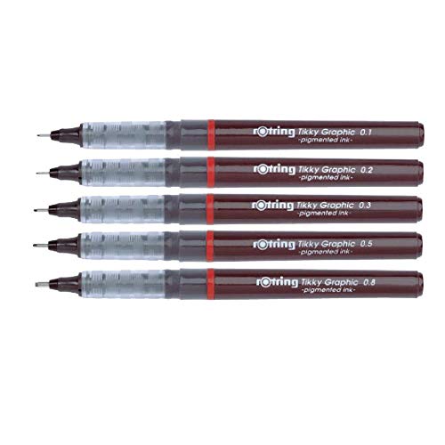Rotring Tikky Graphic Pigment Liner 0.1mm, 0.2mm, 0.3mm, 0.5mm, 0.8mm Pens  - Starbox