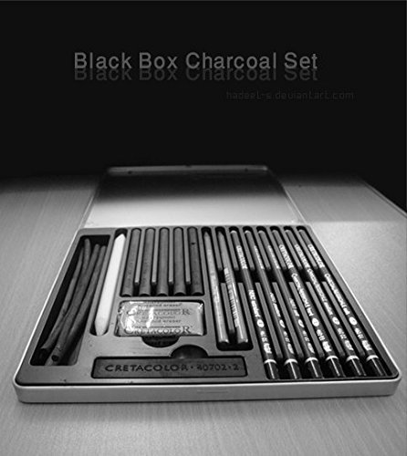 Cretacolor Black Box Charcoal Drawing Set of 20 - Tin Box