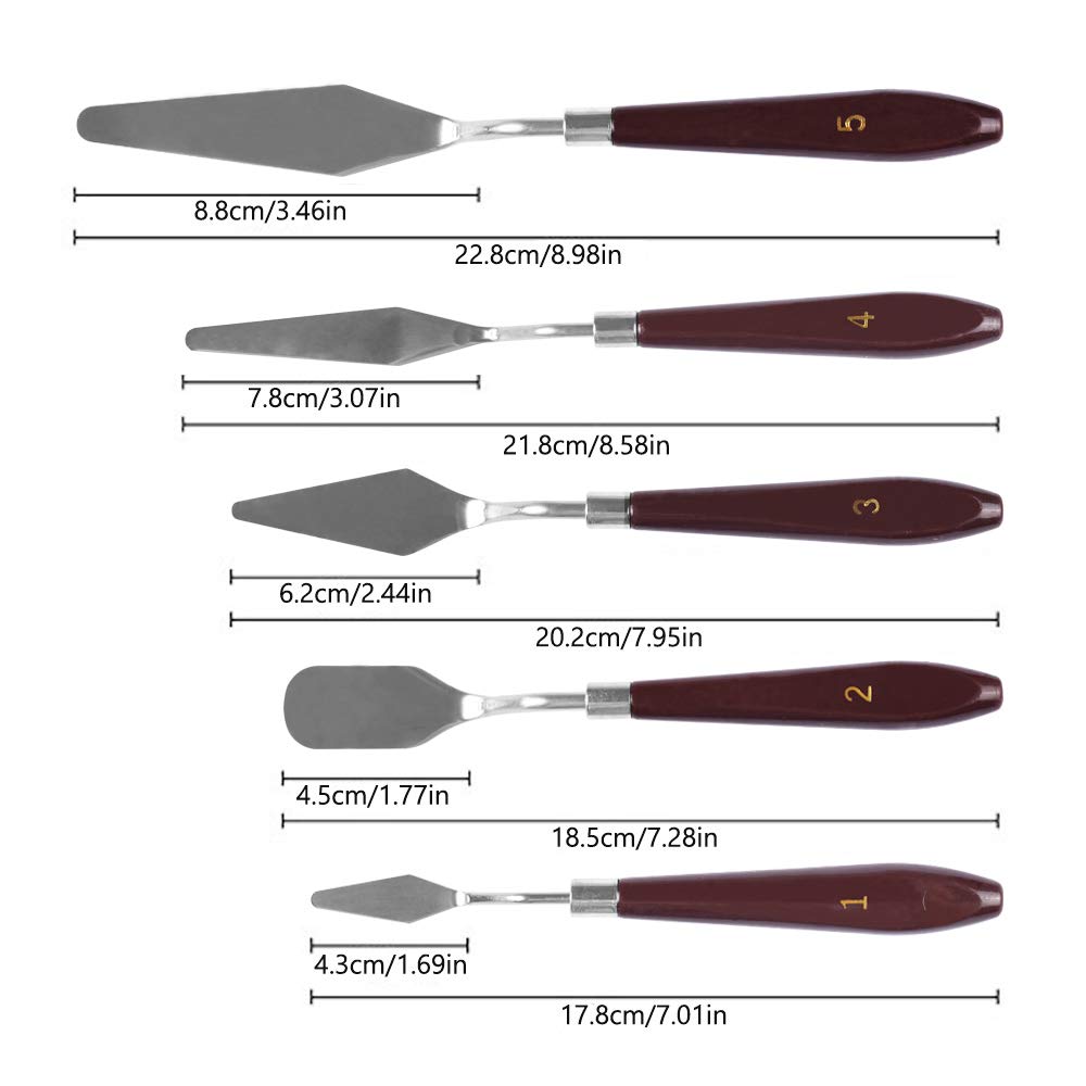 Arishto Set of 5 Painting Knives of Various Sizes & Shapes - Starbox