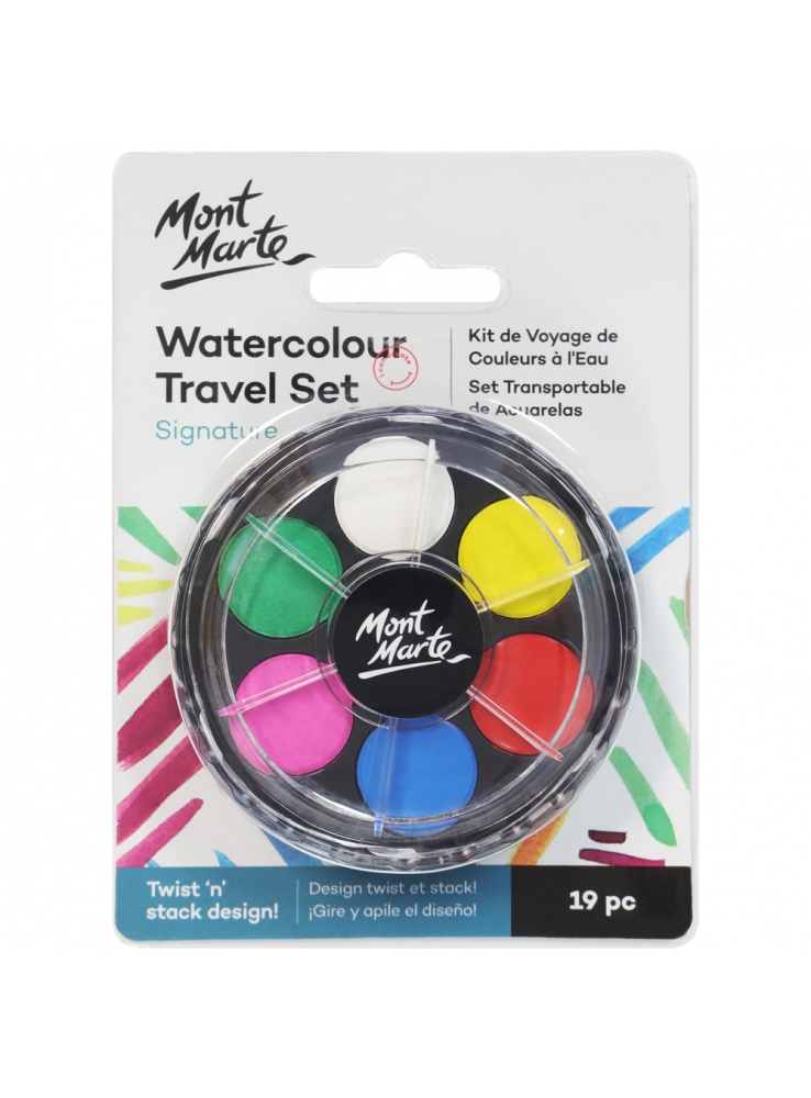 Mont Marte Signature Watercolour Travel Set - 19pce