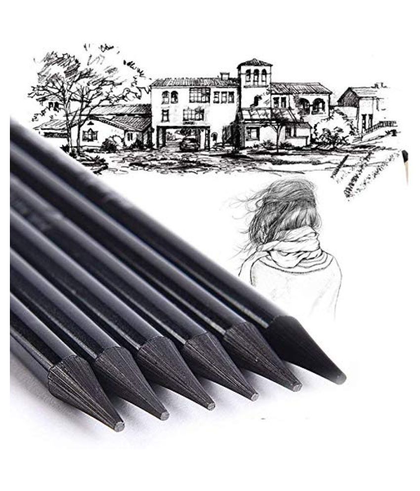 Worison Woodless Graphite Pencils of 6 pcs, 6 Grades of Graphite -HB, 2B, 4B, 6B, 8B and EE