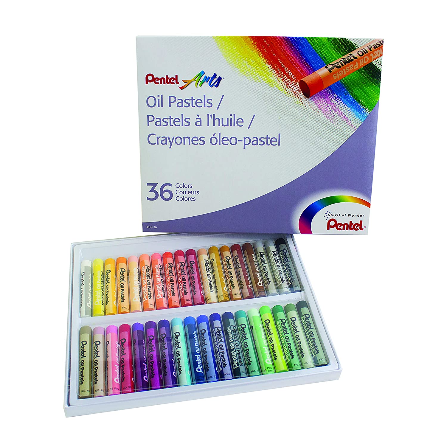 Pentel Oil Pastel Set 36-Color Set, Assorted (PENPHN36)