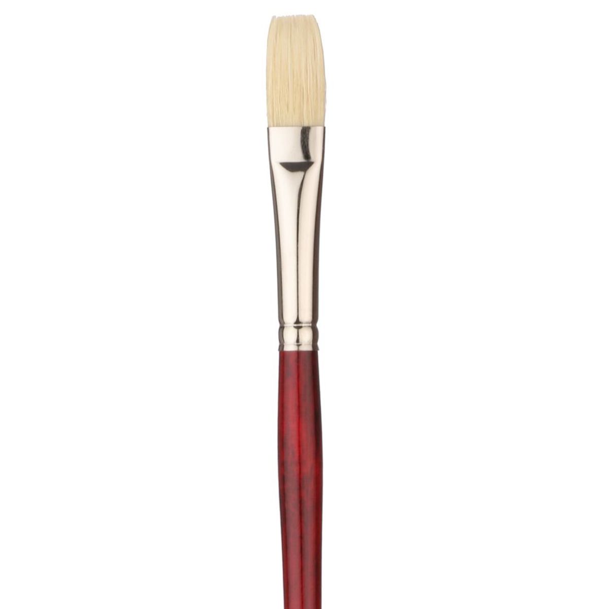 Art Essentials Supremo White Hog Bristle Brush - Series 140f - Flat - Long Handle - Size: 8