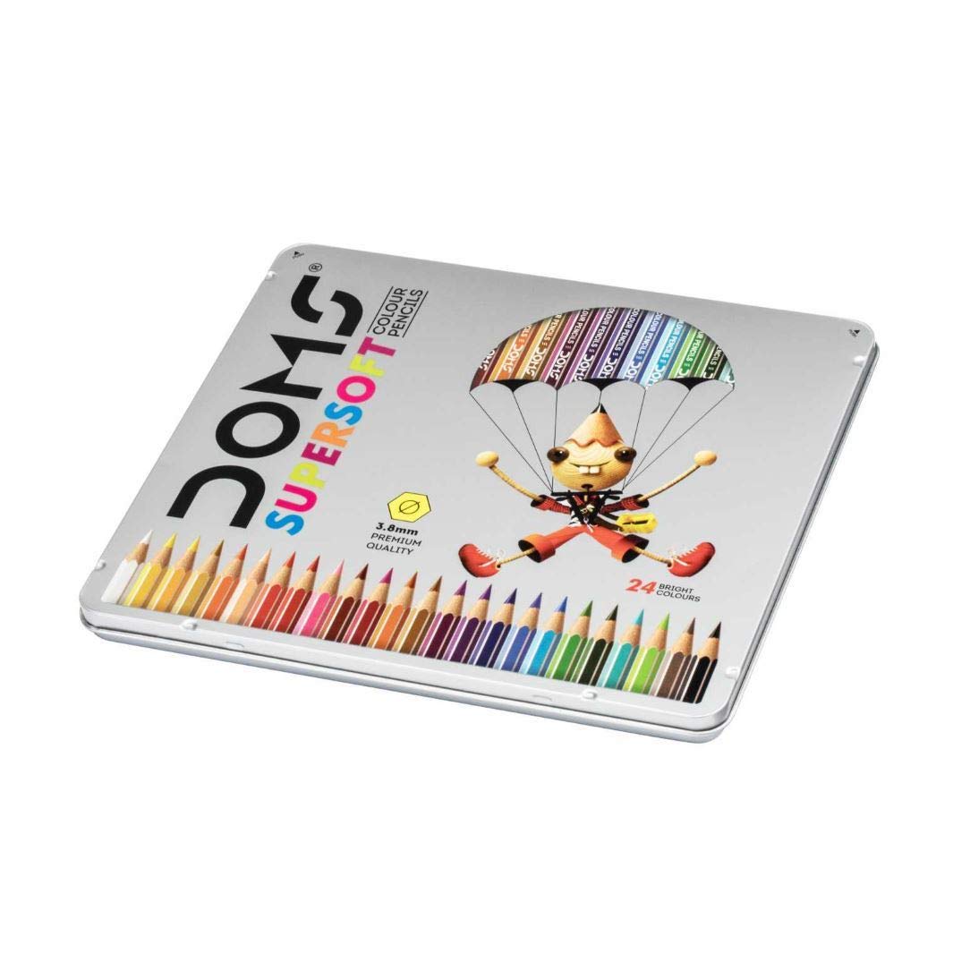 Doms SuperSoft 24 Colored Pencil Flat Tin