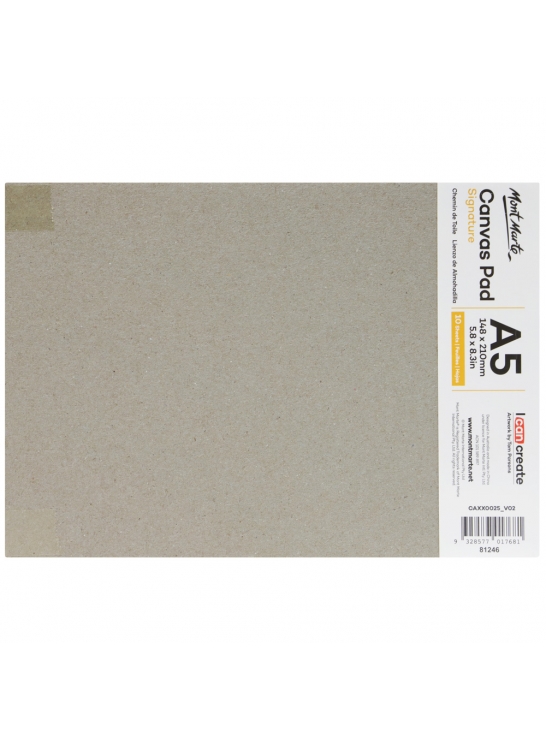 Mont Marte Signature Canvas Pad 10 Sheet A5 (5.8 x 8.3in)