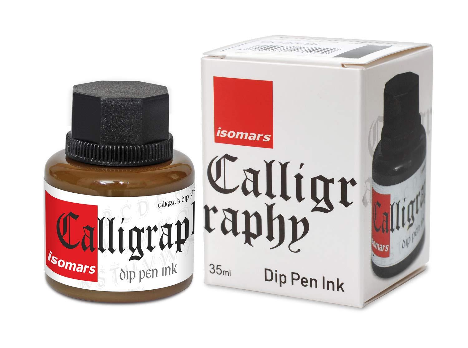 Isomars Calligraphy Dip Pen Ink 35ml - Brown