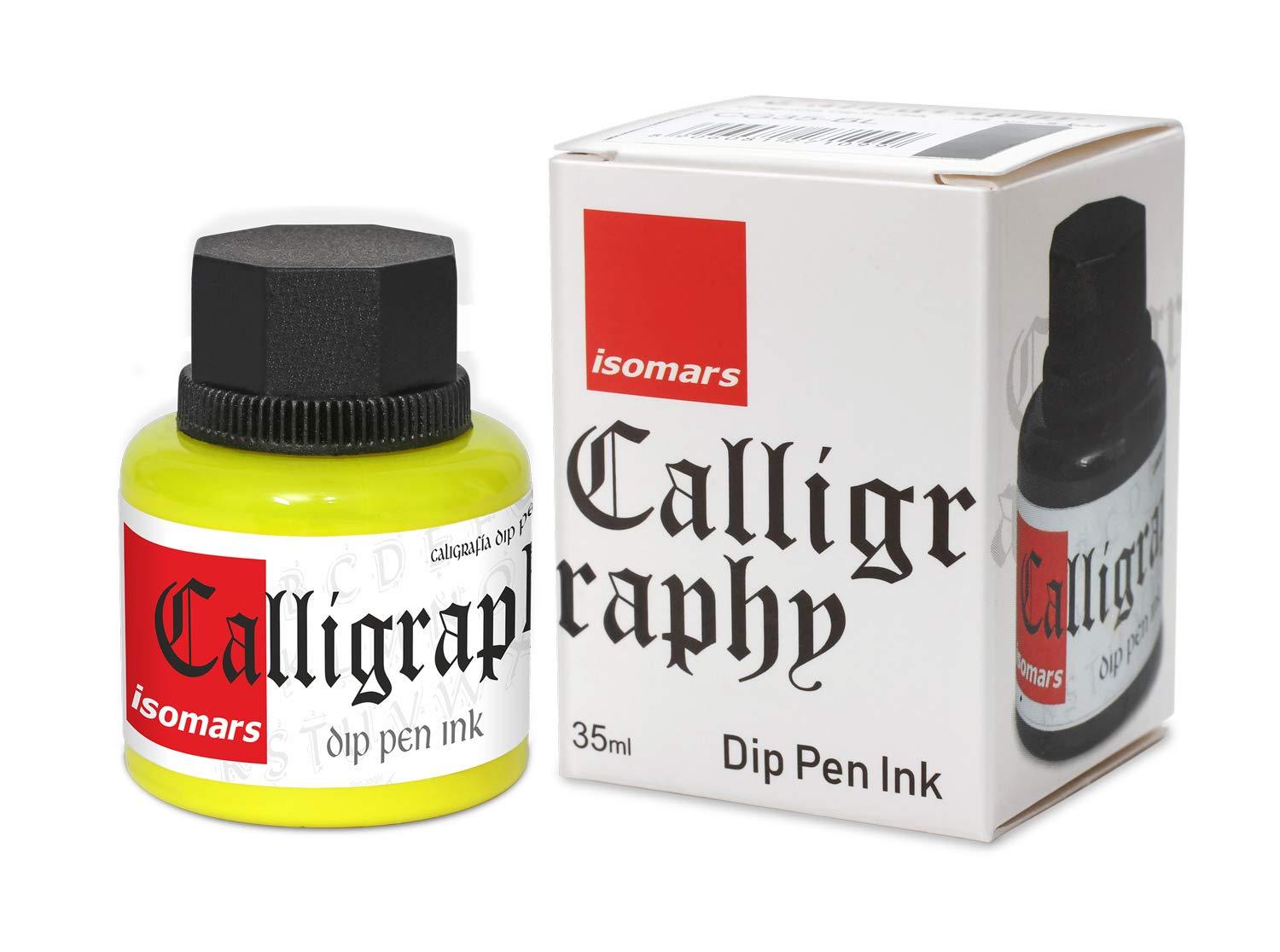 Isomars Calligraphy Dip Pen Ink 35ml - Lemon Yellow