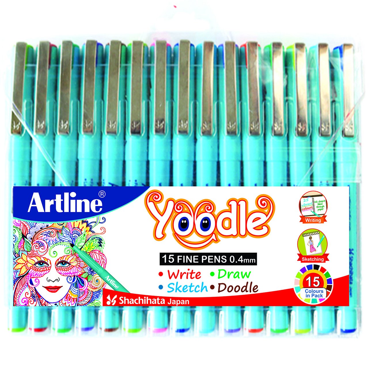 Artline Yoodle Fine Line Pen Set - Pack of 15