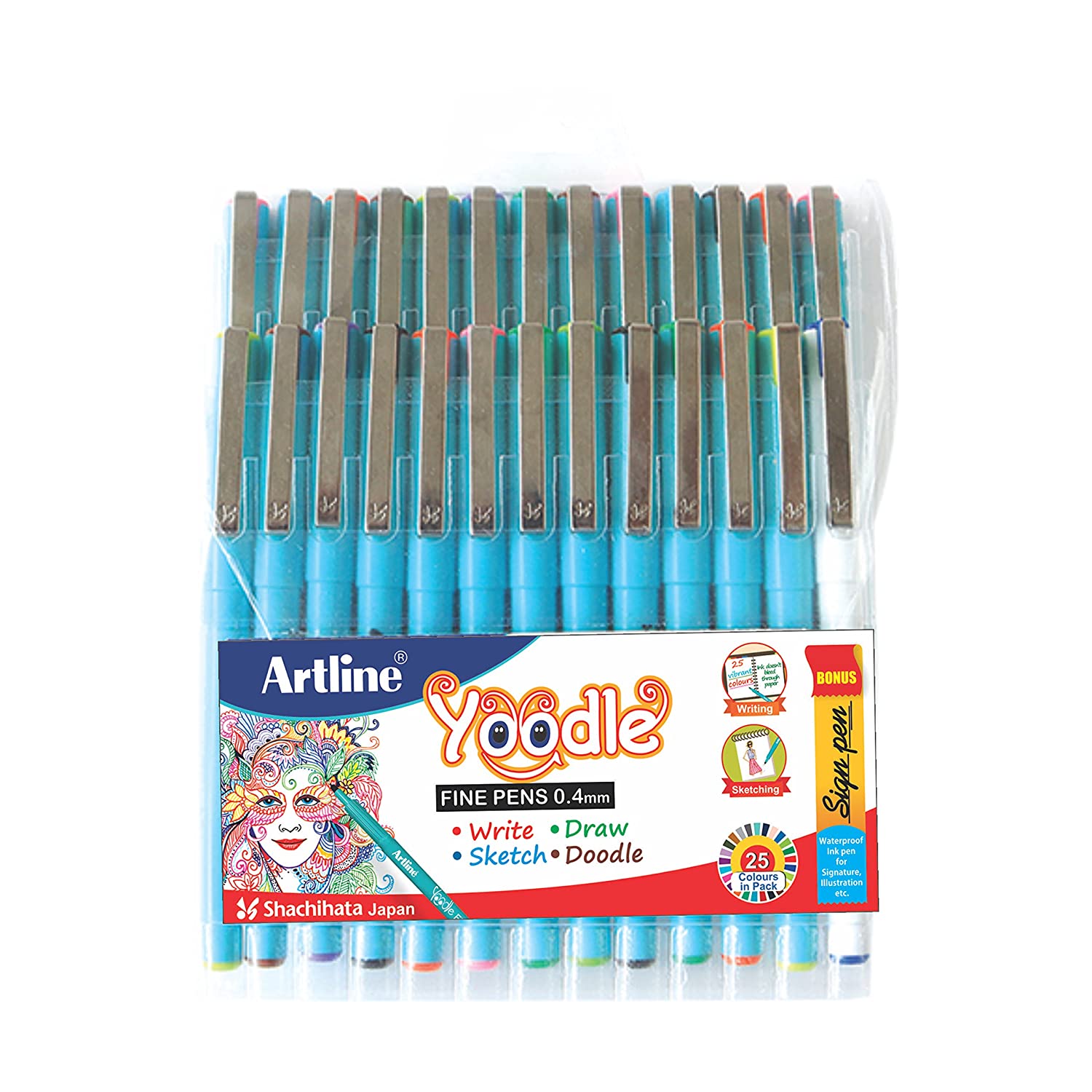 Artline Yoodle Fine Line Pen Set - Pack of 25