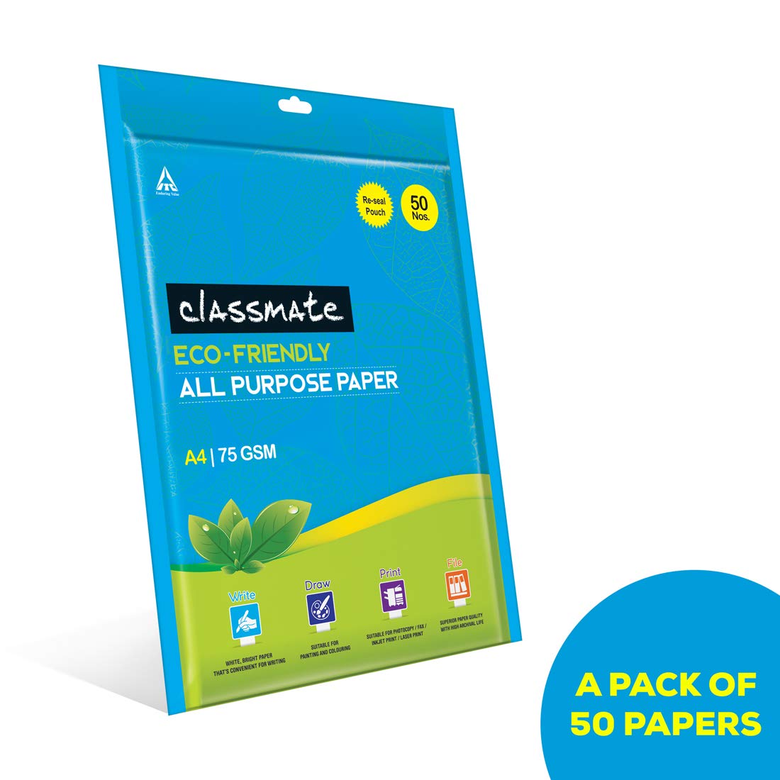 Classmate Multipurpose Paper Sheet Set, A4 Size, 75Gsm - 50 Sheets