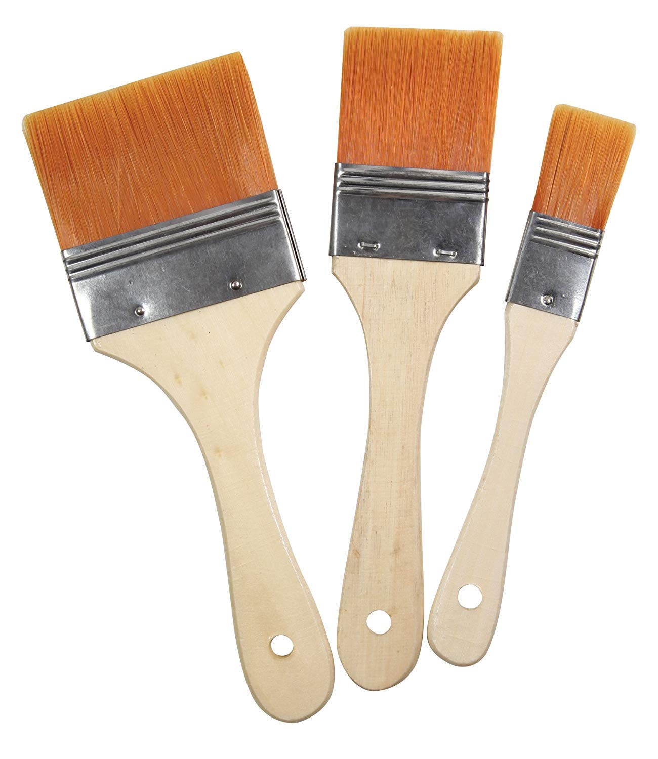 Keep Smiling Professional Gesso Brushes Flat Tip -3pcs - 2,4,6