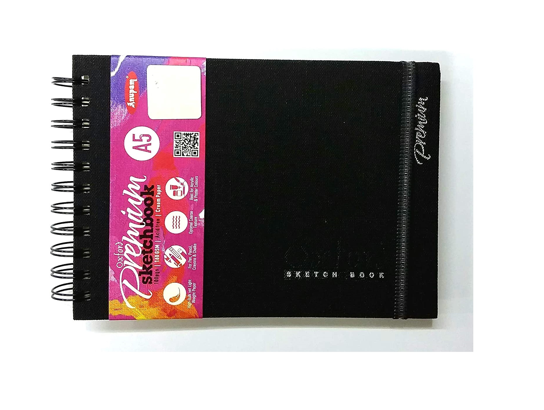 Anupam Oxford Premium Spiral Sketchbook A5 Size with 160 GSM Paper