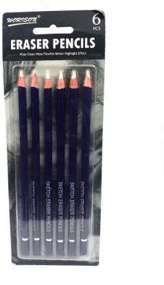 Worison Pencil Eraser for Artists Set of 6 Pencils with Eraser
