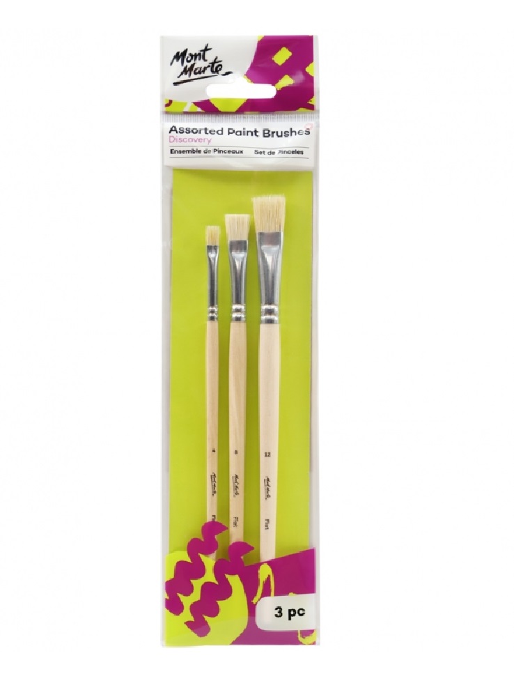 Mont Marte Discovery Assorted Paint Brushes 3pc