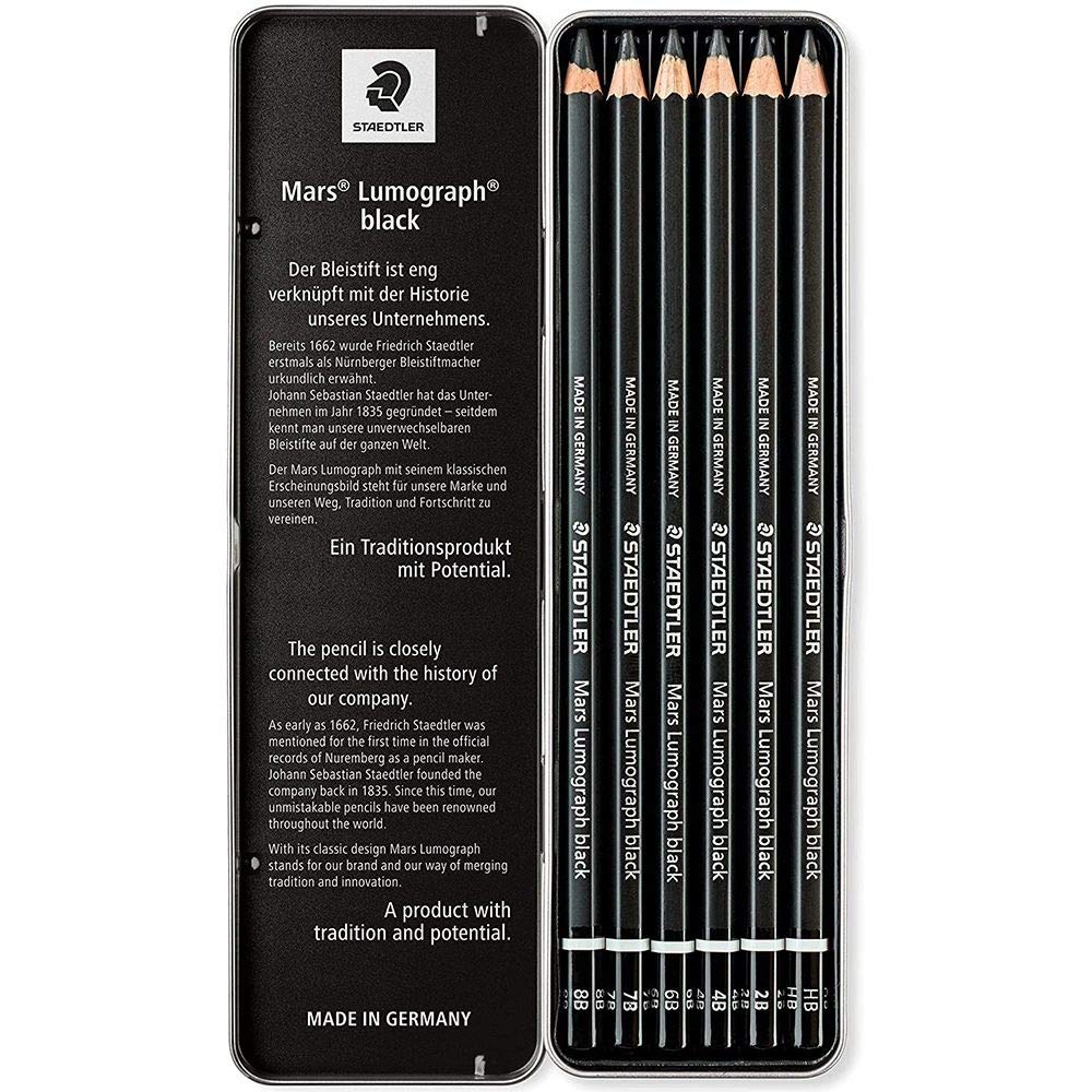 Staedtler Mars Lumograph Artists Pencils - Pack of 6  100B G6