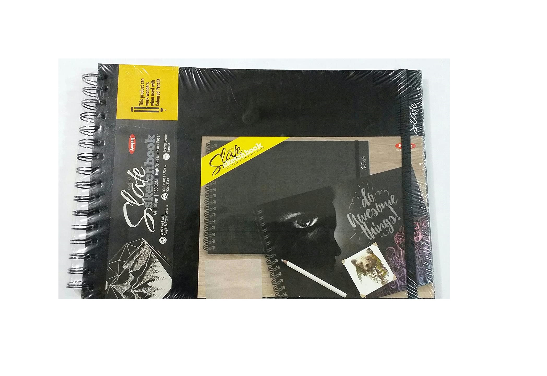 ANUPAM OXFORD A4 BLACK PAGES SKETCH BOOK 80 PAGES , 180 GSM