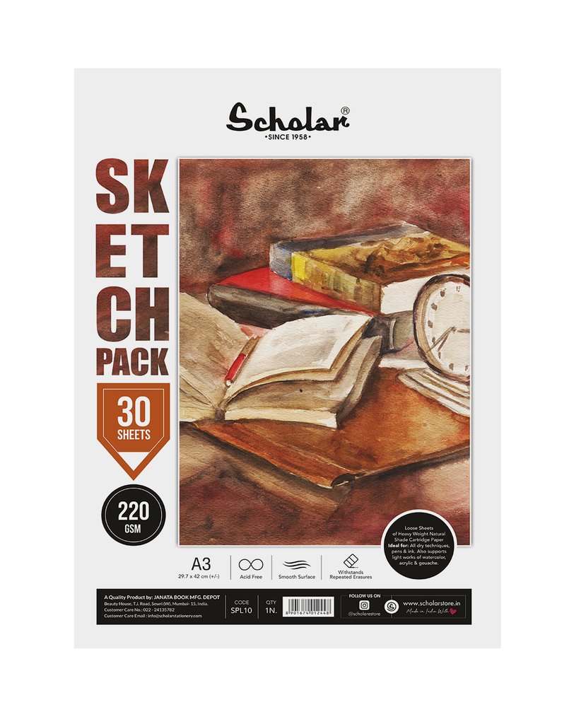 Scholar A3 SKETCH PACK - 220 GSM (SPL10)