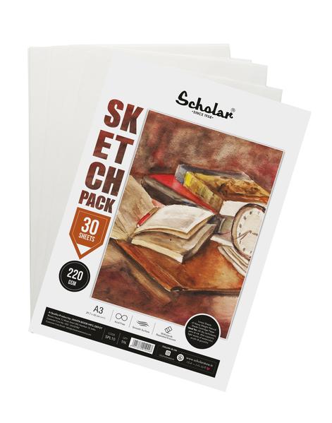 Scholar A3 SKETCH PACK - 220 GSM (SPL10)