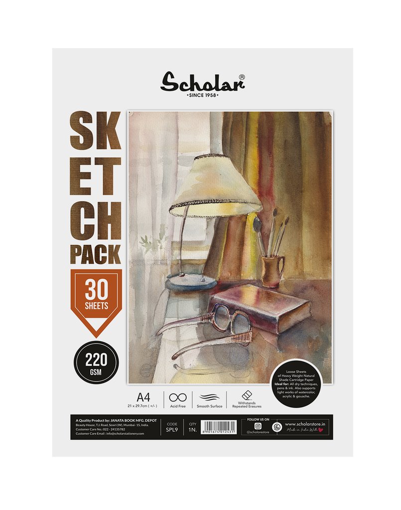 Scholar A4 SKETCH PACK - 220 GSM (SPL9)