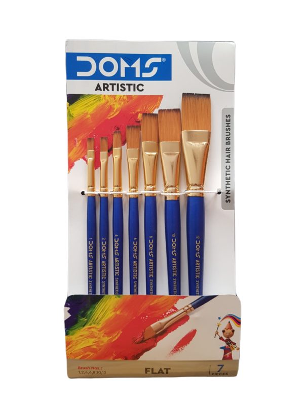 Doms Artistic Flat Synthetic Brush Set of 7