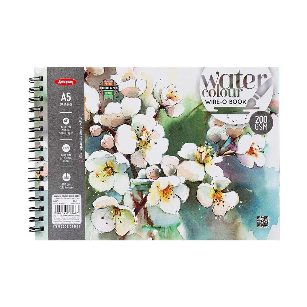 Anupam A5 Water Colour Wire0 Book (20 Sheets) 200gsm