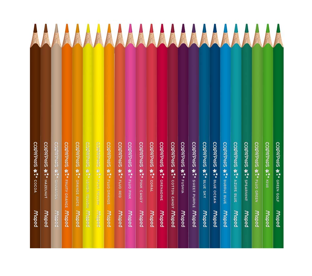 Maped egonomic triangular coloured pencils - x72 pens, Multicolor