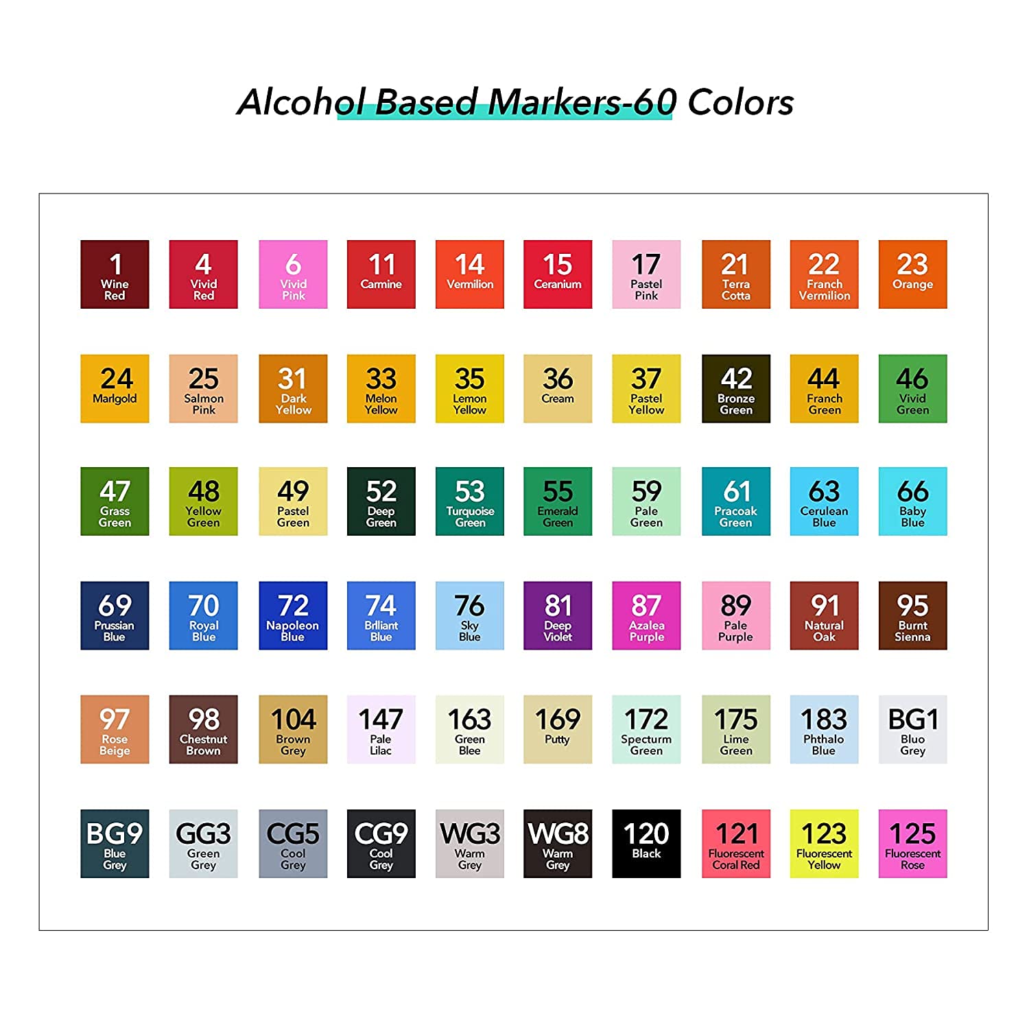 Touch cool Alcohol Markers Professional Art Set 80- Double Ended Blendable  Alcohol Based Ink Colors - Starbox
