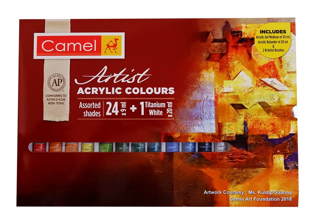 Camel Artist Acrylic Colours 24 Shade X 9ml X 20ml