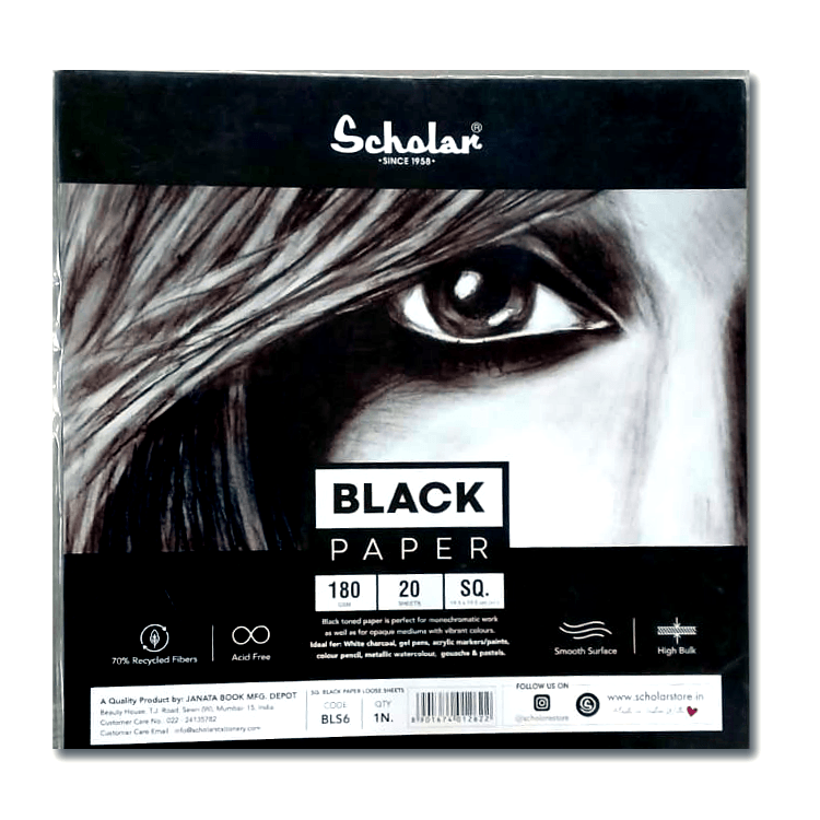 Scholar Sqaure Black Paper (BLS6) 180GSM 20 sheets