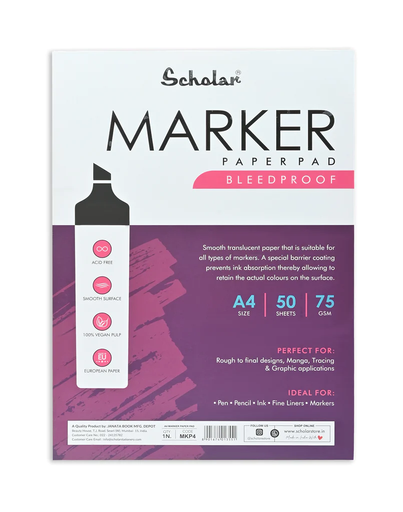 Scholar A4 Marker Paper Pad (50 Sheets, 75 Gsm) (MKP4)