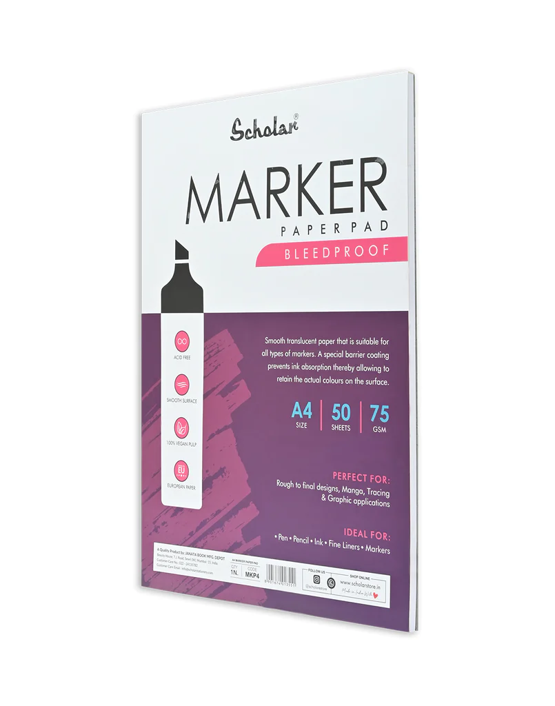 Scholar A4 Marker Paper Pad (50 Sheets, 75 Gsm) (MKP4)
