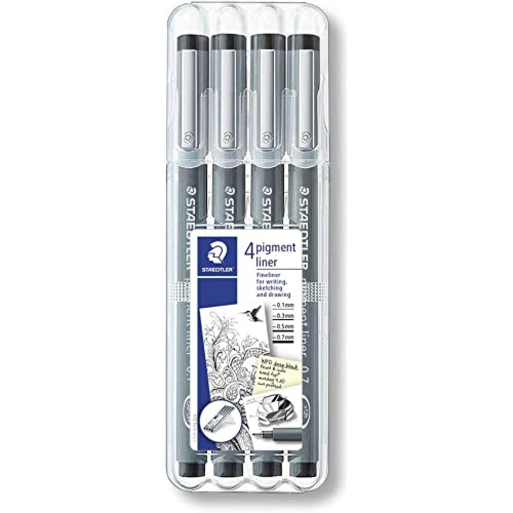 Staedtler Pigment Fineliner Pen, Pack of 4, 308 WP4