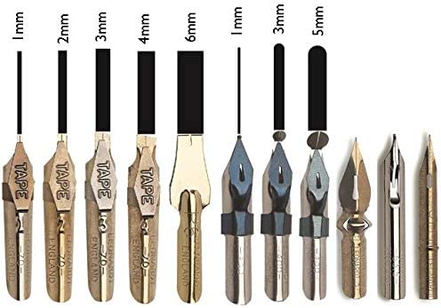 Calligraphy Dip Pen Ink (Set of 5) with Plastic Oblique Holder - Isomars