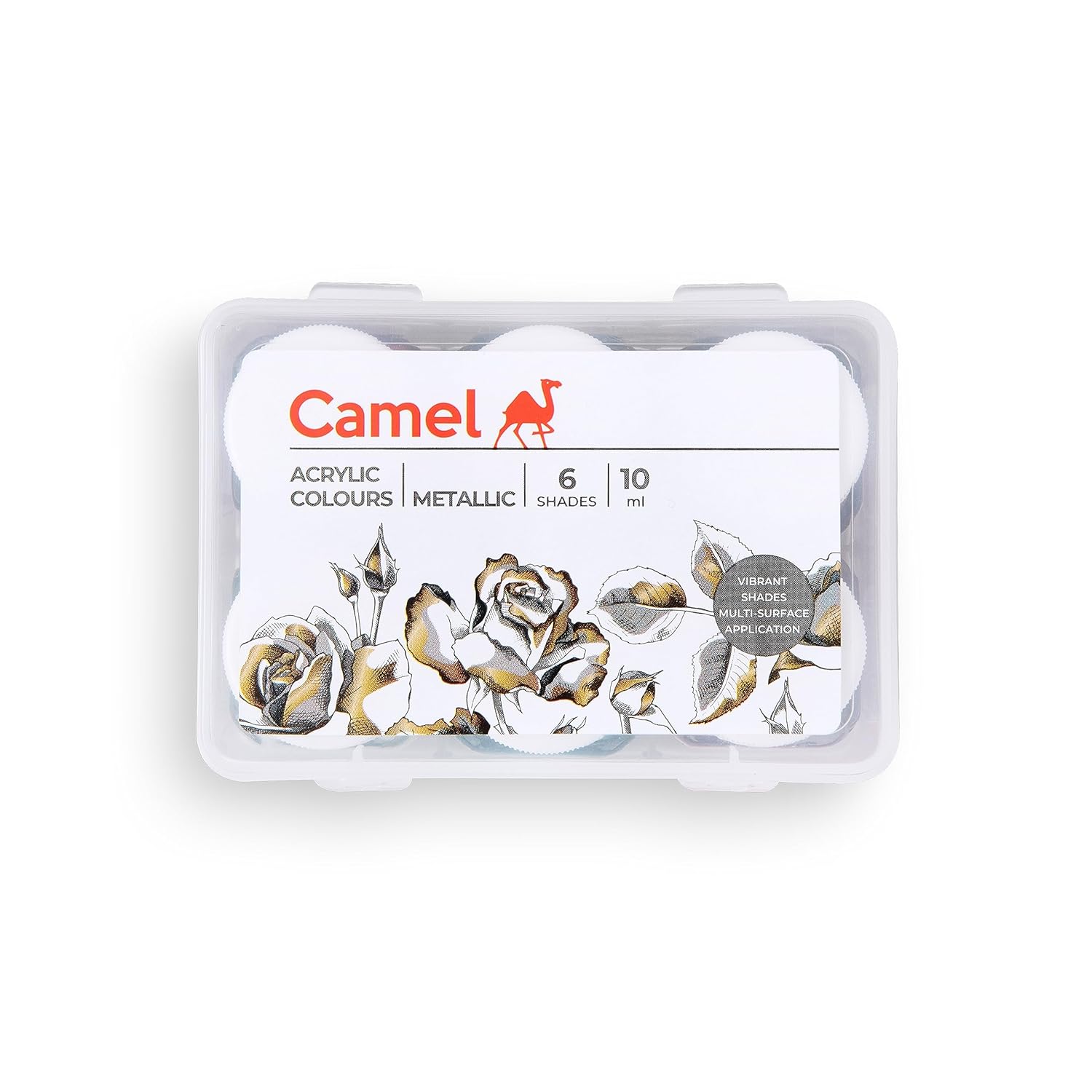 Camel Fabrica Acrylic Metallic Color - 10ml each, 6 Shades
