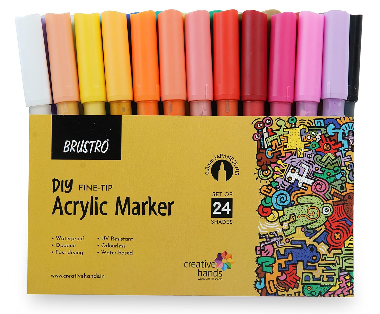 Brustro Diy Acrylic Marker 0.8mm Set Of 24