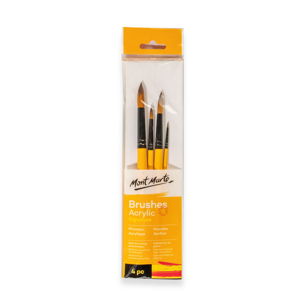 Mont Marte Gallery Series Brush Set Acrylic 4pc ??? BMHS0015