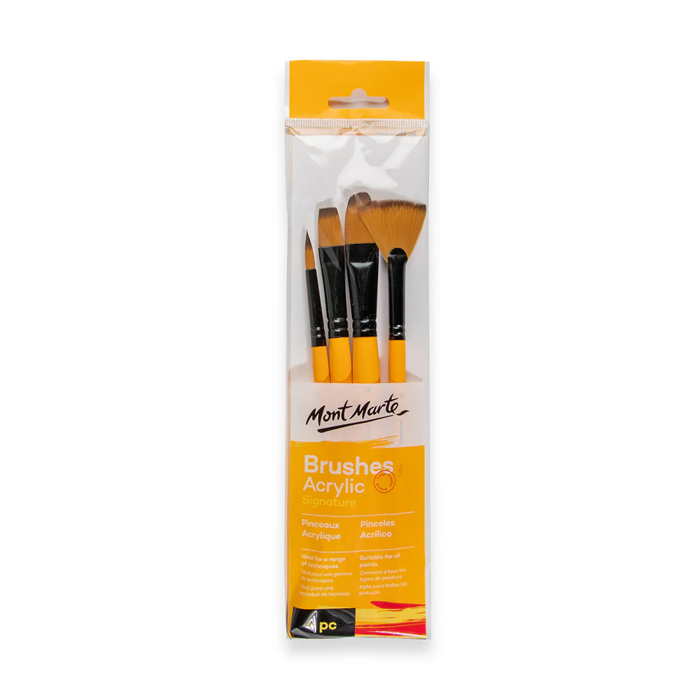 Mont Marte Gallery Series Paint Brush Set  Acrylic 4pc