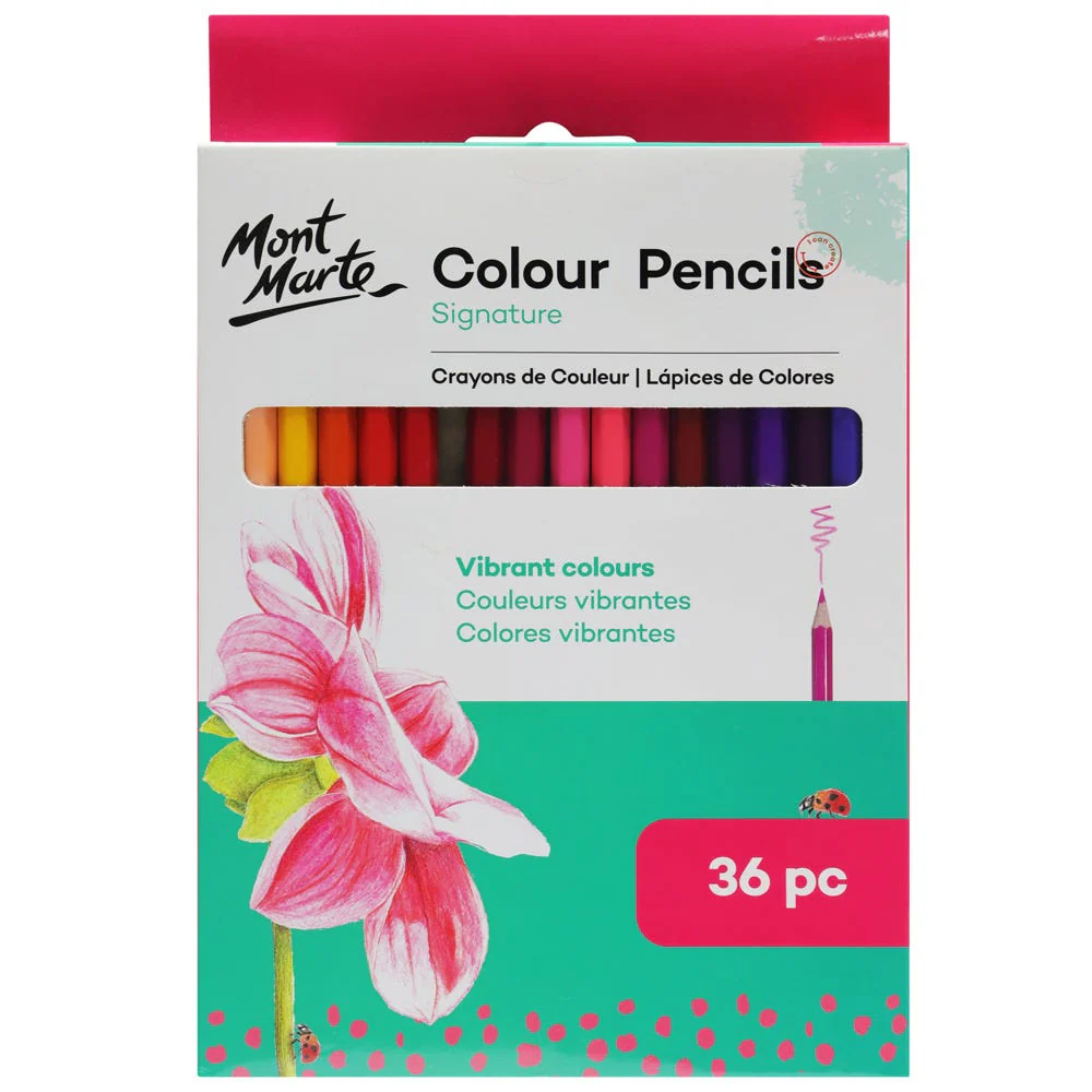 Mont Marte Colour Pencil Vibrant Colors Set Of 36pc MPN0096	